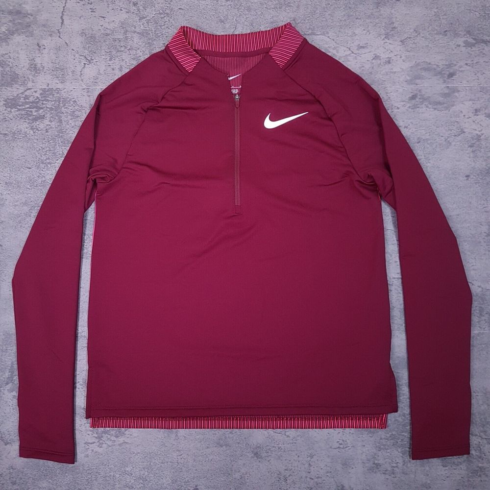 NIKE 2022‎ Pro Elite Team Half Zip Made In USA Jacket Mens Size SMALL Maroon